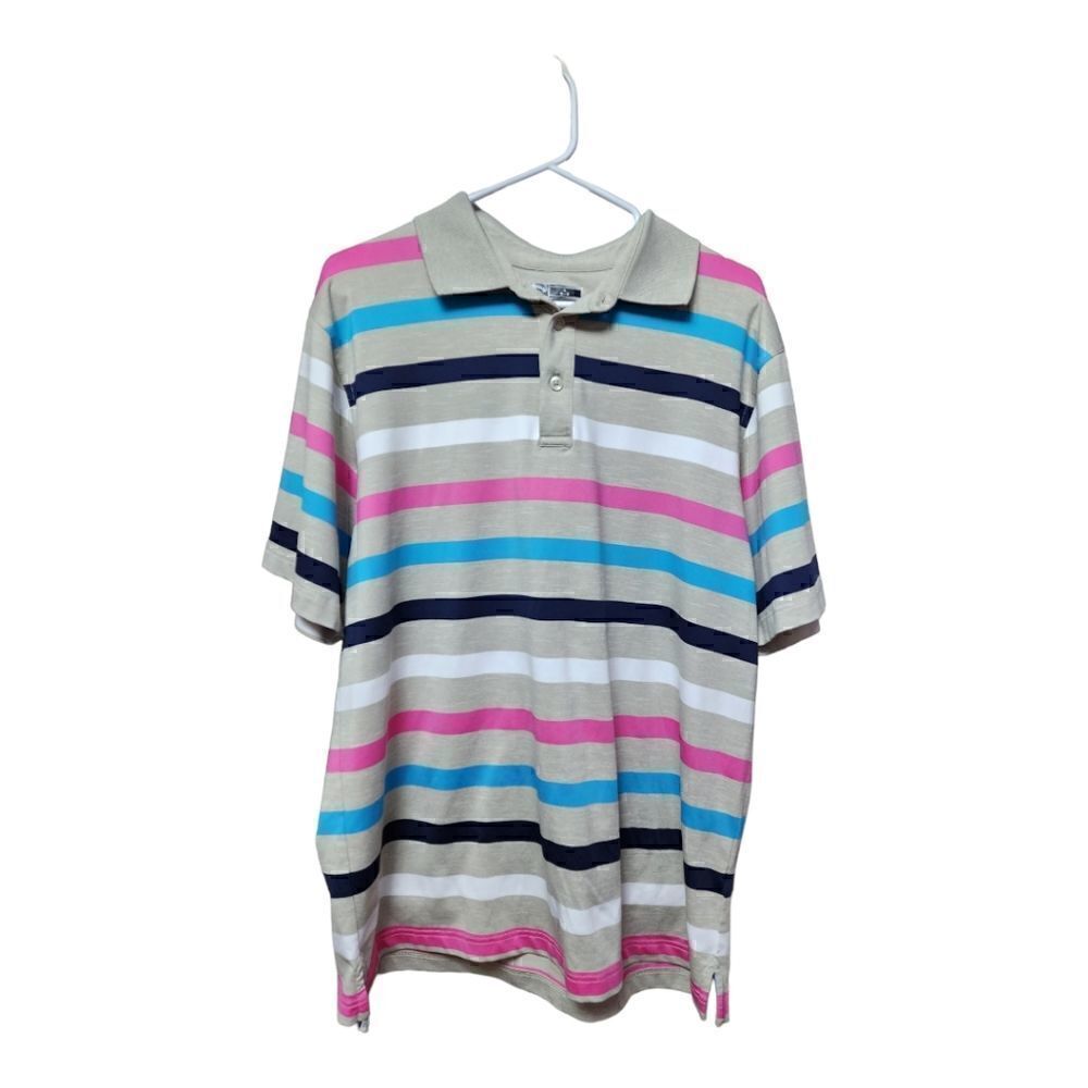 1200 - Callaway golf shirt - multi-color Striped- Large L